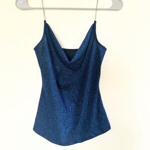GLITTER DRAPED CAMI TOP